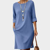 Gleamond | Women’s Relaxed Fit Midi Dress Elegant Everyday Style