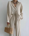 Women’s Chic Blouse and Wide Trousers Set for Effortless Elegance