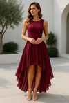 Gleamond | Women’s High Low Dress Sleeveless Elegant Wedding Guest Dress