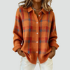 Stylish Women's Checked Fleece Gilet with Button Closure