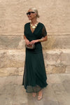 Gleamond | Women’s V Neck Maxi Dress Elegant Flowing Party Dress