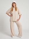 Women's Short Sleeve Oversized Top with Wide Leg Trousers Set