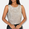 Tailored Sleeveless Sequin Top for Women
