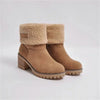 Gleamond | Women's Ankle Boots with Faux Shearling Cuff