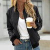 Timeless Relaxed Fit Bomber Jacket with Ribbed Trims and Zip Closure