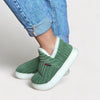 Cozy Ribbed Fleece Winter Slippers for Women