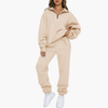 Two-Piece Women's Training Set with Half Zip Sweatshirt and High-Waisted Jogger Trousers