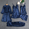 Women's Elegant Five-Piece Loungewear Set for Effortless Evenings