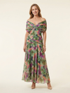 Gleamond | Women's Off Shoulder Twist Front Midi Dress