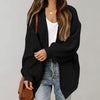 Women's Chunky Knit Oversized Open Front Cardigan with Balloon Sleeves