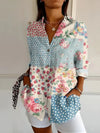 Floral Print Long Sleeve Blouse for Women
