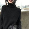 Women's Soft Knit Roll Neck Jumper with Ribbed Details and Relaxed Fit