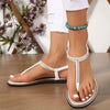 Rhinestone T-Strap Sandals for Women with Sparkling Jewel Accents