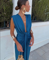 Women's Soft Pleated Midi Dress for Timeless Style