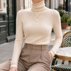 Women's Ribbed Cashmere-Style Turtleneck Sweater in Slim Fit