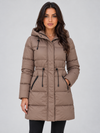 Longline Hooded Puffer Coat for Women with Adjustable Fit and Warm Padding