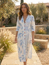 Gleamond | Women’s Floral Button Front Maxi Dress