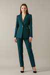 Women's One Button Blazer Set with Straight Leg Trousers