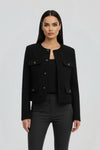 Gleamond | Women's Cropped Jacket with Button Front