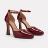 Elegant Women's Leather Pointed Toe Ankle Strap Heels for Dressy Occasions