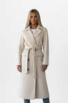 Women's Double-Breasted Long Coat with Belt