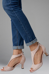 Lightweight Women's Orthopaedic Heels with Peep Toe and Cutout Side Panels for Comfort