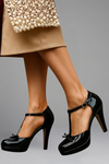 Elegant Women's Orthopaedic Heels with T-Strap and Platform Sole for Formal Wear
