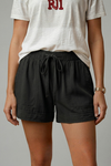 Relaxed Fit Women's Shorts with Adjustable Drawstring Waist and Side Pockets