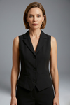 Structured Women’s Waistcoat with Lapel Collar and Button Closure