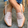 Women's Patent Leather Loafers with Pointed Toe and Double Strap Detail