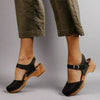 Women's Closed Toe Platform Clog with Adjustable Ankle Strap