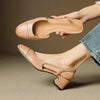 Genuine Leather Slingback Pumps for Women with Cushioned Mid Block Heel Ideal for Office and Evening Wear