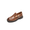 Gleamond | Women's T-Strap Mary Jane Shoes with Brogue Details and Block Heel