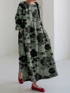 Women's Flowing Botanical Print Dress for Effortless Elegance