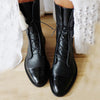 Lace-Up Cap Toe Boots with Rugged Lug Sole
