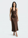 Gleamond | Women's Deep V Neck Slip Maxi Dress with Spaghetti Straps