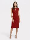 Gleamond | Draped Midi Dress with Keyhole Neckline