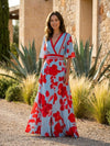 Gleamond | Elegant Women’s Printed Maxi Dress with Flowing Fit