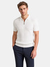 Gleamond | Men's Polo Shirt with Zip Neck and Ribbed Design