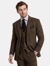 Gleamond | Men's Three Piece Suit with Notch Lapel Blazer and Button Waistcoat