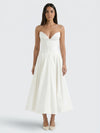 Gleamond | Midi Dress – Strapless Sweetheart Corset Bodice A-Line Dress