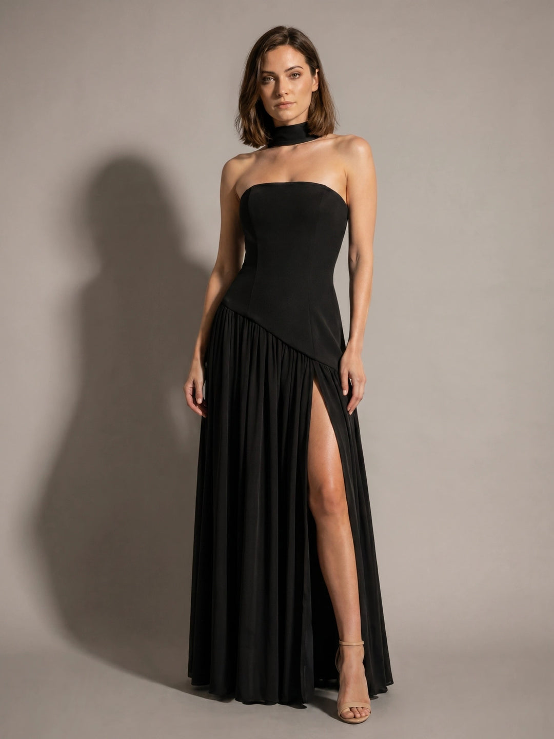 choker dress formal Gleamond handmade velvet dress Color:Saltwater Stripe Brandy Melville Singapore 🇸🇬 gala events.