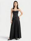Gleamond | The Silky Satin Corset Maxi Dress
