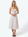 Gleamond | Women Corset Midi Dress With Floral Detail