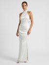 Gleamond | Women Halter Maxi Dress With Pearl Detail