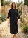 Gleamond | Women’s Belted Formal Midi Dress
