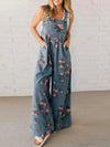 Gleamond | Women’s Floral Jumpsuit Relaxed Wide Leg Fit