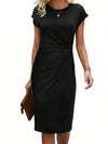 Gleamond | Women’s Elegant Midi Dress Defined Waist Casual Formal Style