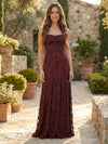 Gleamond | Women’s Floral Lace Maxi Dress with Spaghetti Straps
