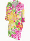 Gleamond | Women’s Floral Shirt Dress Loose Fit Summer Casual Wear